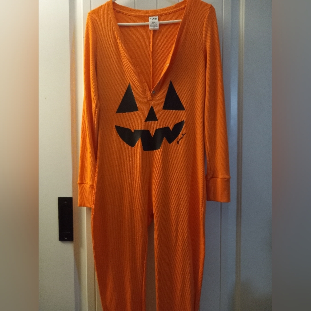 Pink Victoria's Secret pumpkin onesie